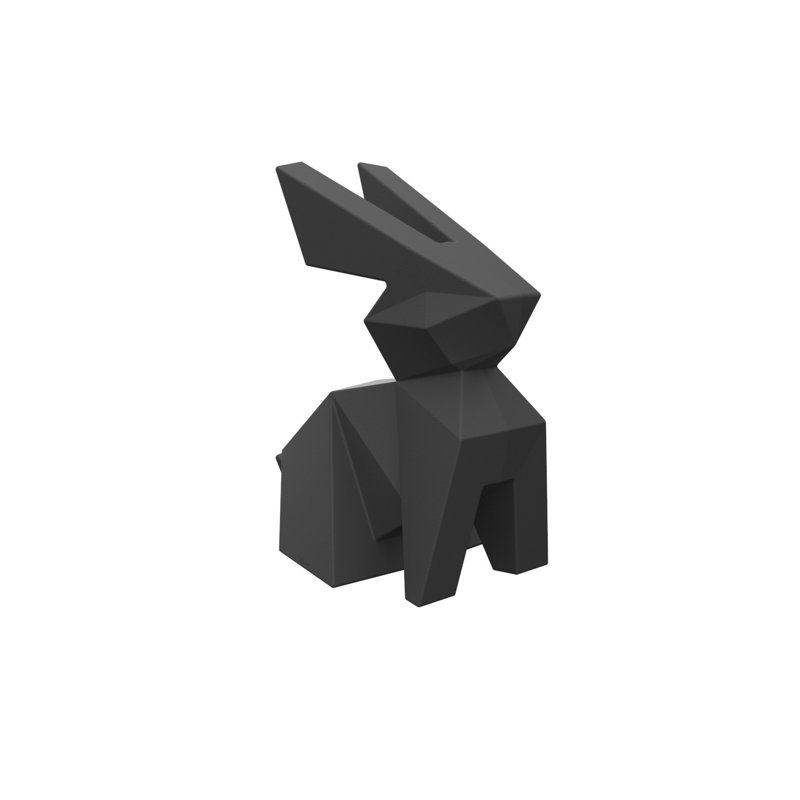 Statue de jardin lapin en plastique, Noir, noir, noir, noir