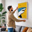 Shark in Yellow Sky Modern - Wrapped Canvas-1917968739-1917968750