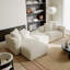 Canapé-lit modulaire convertible avec repose-pieds, canapé-lit, blanc-2062178114