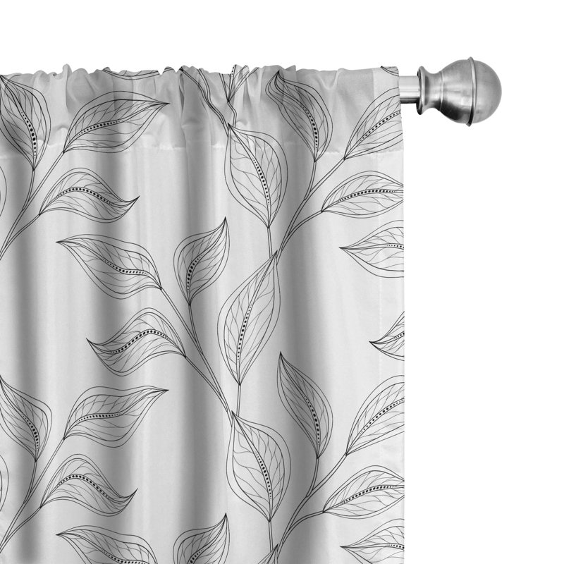 Floral Semi-Sheer Rod Pocket Curtain Panels, 28" W x 95" L