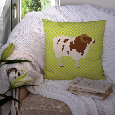 Coussin décoratif d’extérieur en toile carrée ovin check