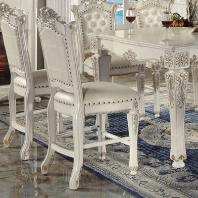 Vendome Antique Pearl Finish Counter Height Chair (Set of 2) 
