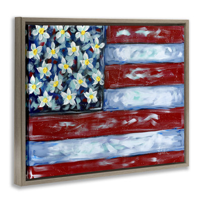  Art mural sur toile, "Flower Stars & Stripes" par Estelle Grengs