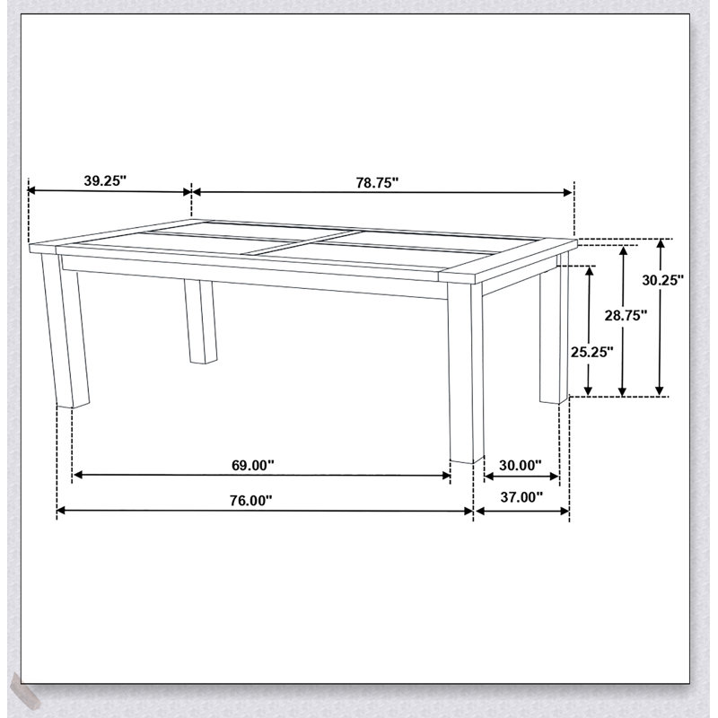 Ensemble de table de salle à manger 7 pièces Mina, 7 pièces : table, 6 chaises