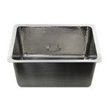 Brightwork Hand Hammered 23" L x 18" W Undermount Kitchen Sink