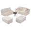 Canapés modulaires Cloud à compression, 6 places, velours côtelé blanc, style moderne pour la maison familiale-1730909596