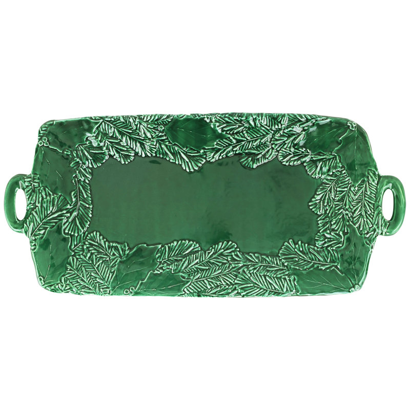 Lastra Holiday Figural Handled Rectangular Platter