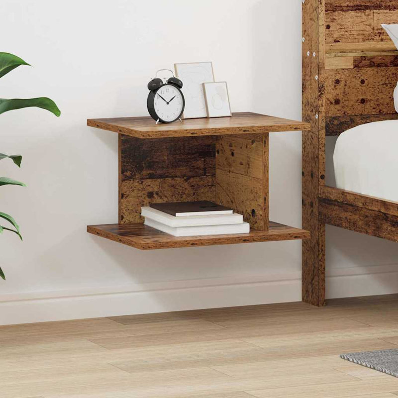 40cm W Manufactured Wood Bedside Table, Brown