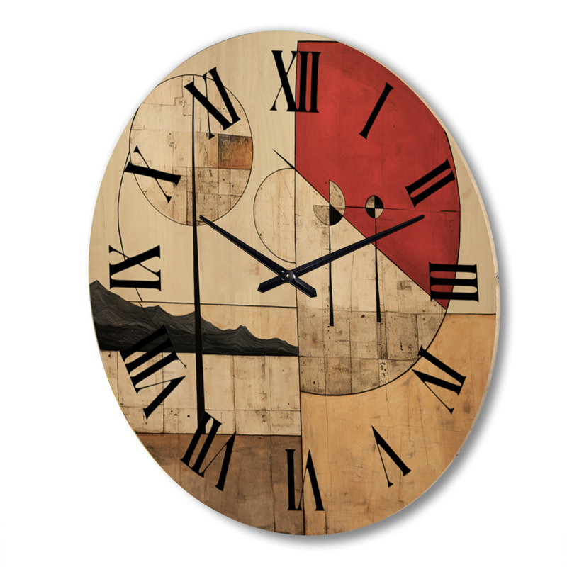 Horloge murale en bois massif Pendergrast, Très grand