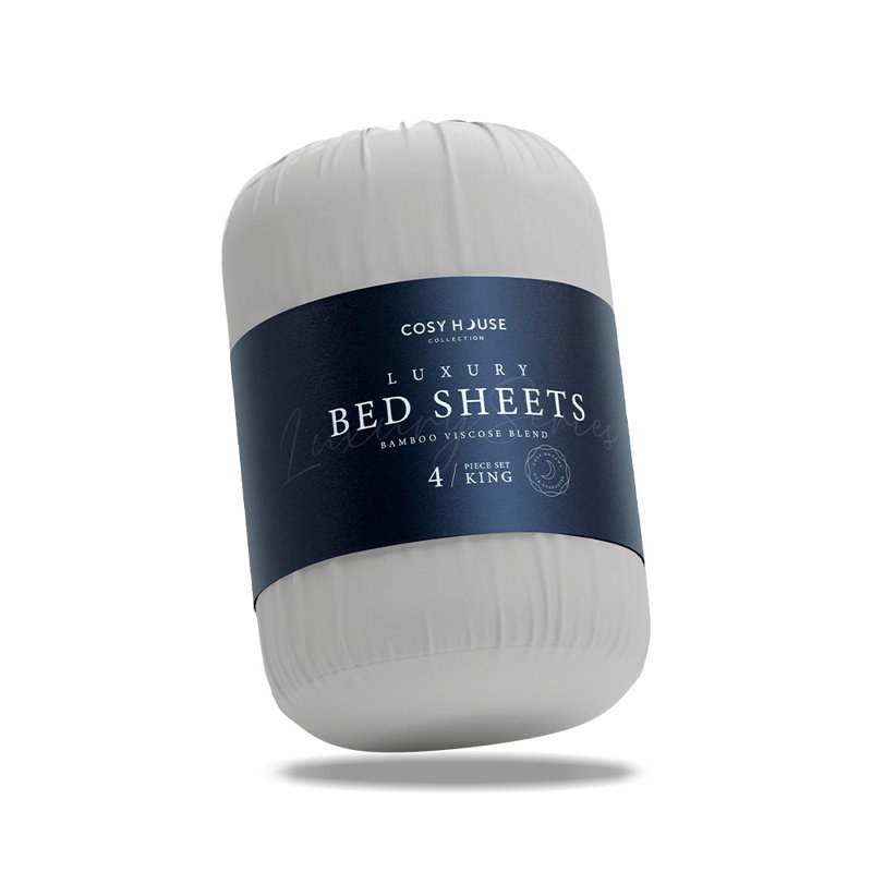 Twin XL Silver Organic Cotton Bamboo Microfiber Sheet Set