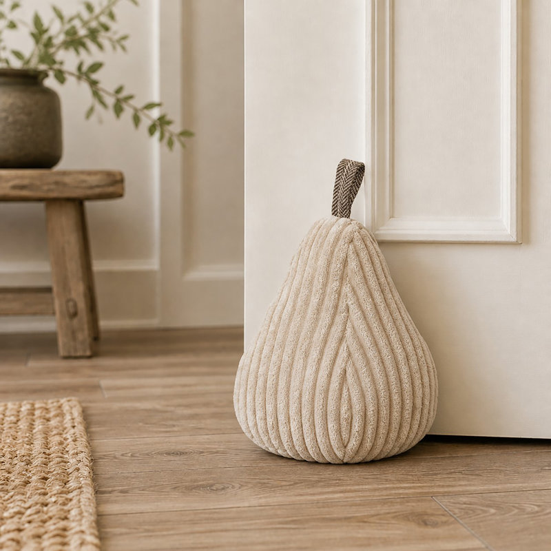 Butoir de porte poire, support lourd décoratif en velours côtelé pour l'intérieur, avoine