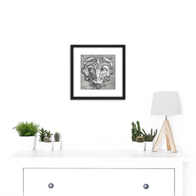 1555 Decorative Mask Ornamental Design Engraving by Frans Huys - Single Picture Frame Painting