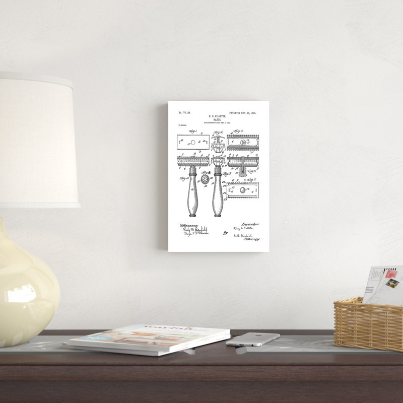 «Bath Time Patents III» par Studio W - reproduction sur toile tendue, H 12 po x l 8 po