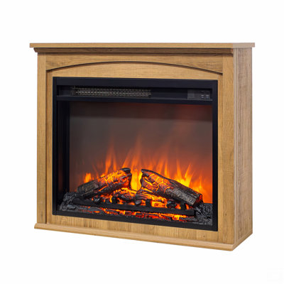 28 Inch TV Media Entertainment Center With Electric Fireplace