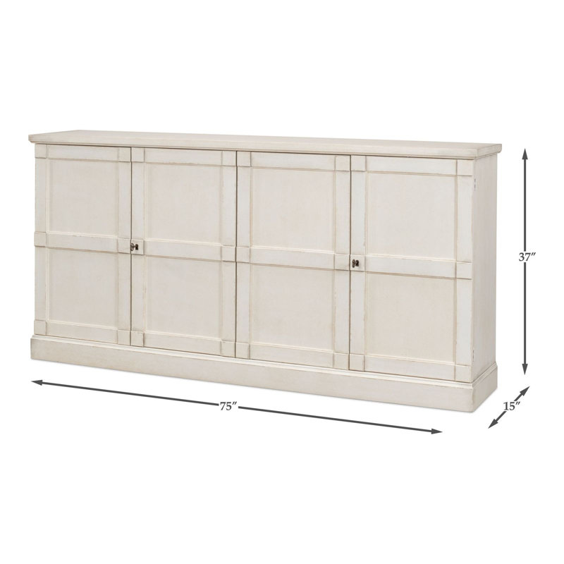 Montgomeryville 75'' W Solid Wood Sideboard, Whitewash