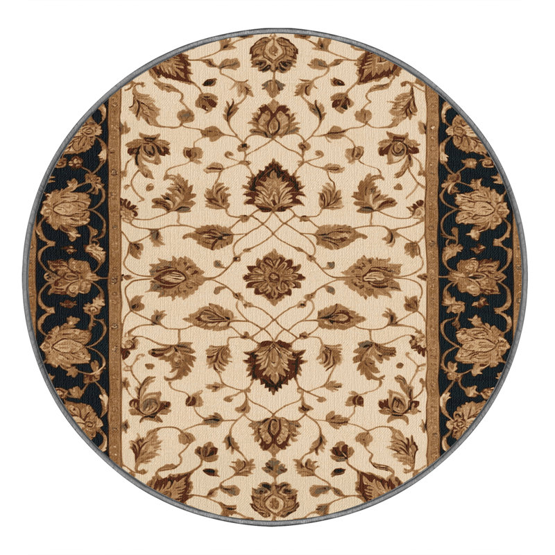 Tapis brun lavable à la machine, Rond 6 pi