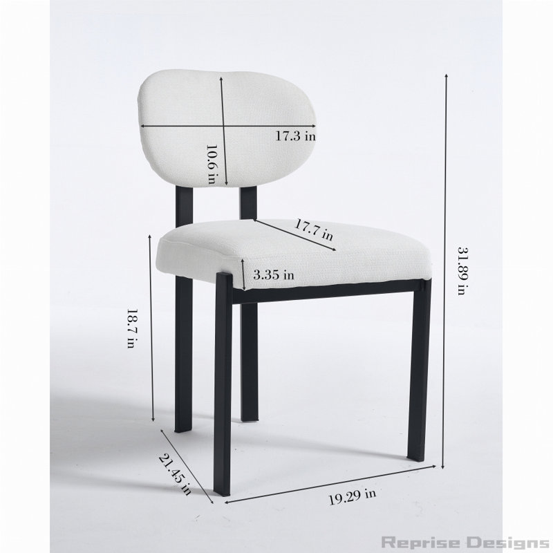 Ensemble de 2 chaises de salle à manger rembourrées Boucle, Beige