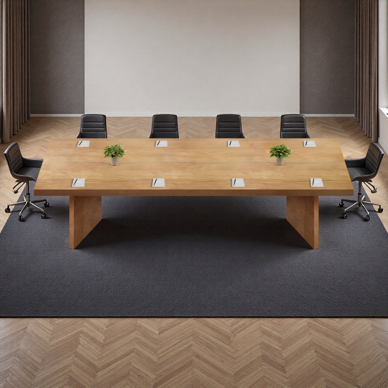 Modern Solid Wood Rectangular Conference Table for 8 People, 29.53" H x 94.49" L x 39.37" W