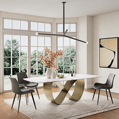 Metal Base Dining Table