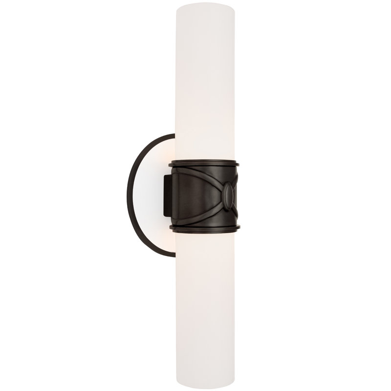 Chase 2-Light Wall Sconce - Polished Nickel, Polished Cas White -, Deep Patina Bronze