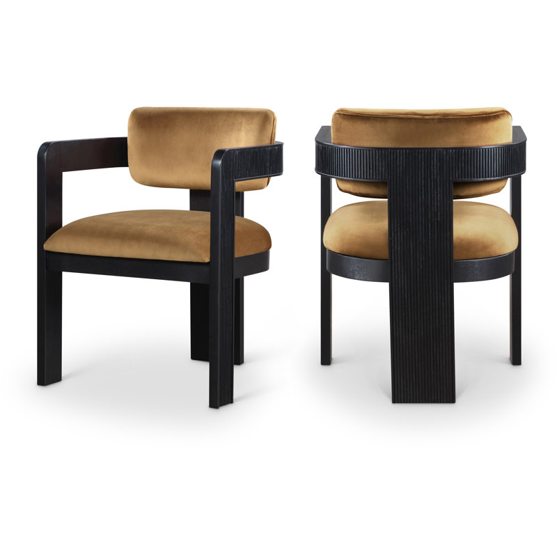 Chaise rembourrée Sacha Frink, Velours selle, Noir