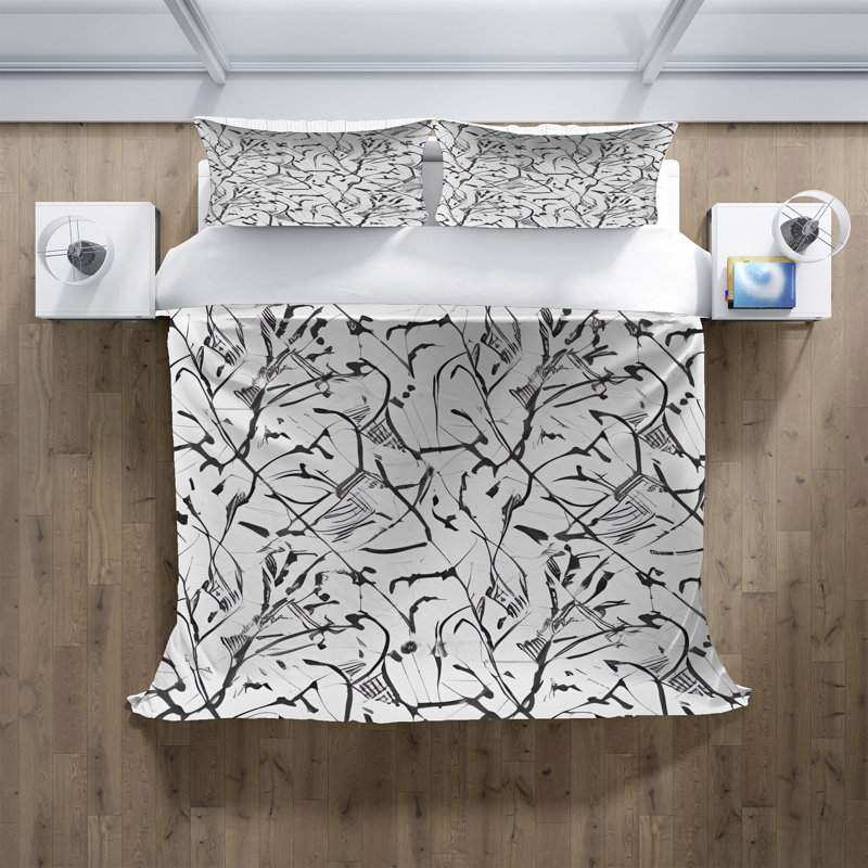 Polyester Abstract Duvet Cover, King Duvet Cover + 2 King Shams