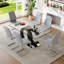 7-Piece Glass Top Dining Table Sets-2087355594