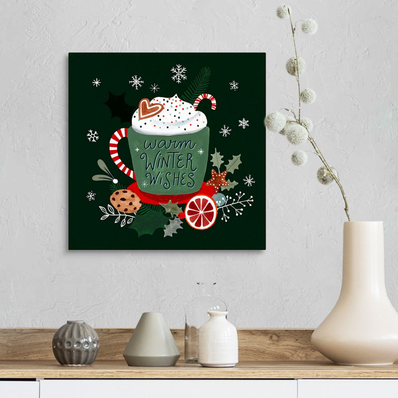 Reproduction d’art textuel sur toile, "Christmas comforts II" par Victoria Borges, Toile tendue
