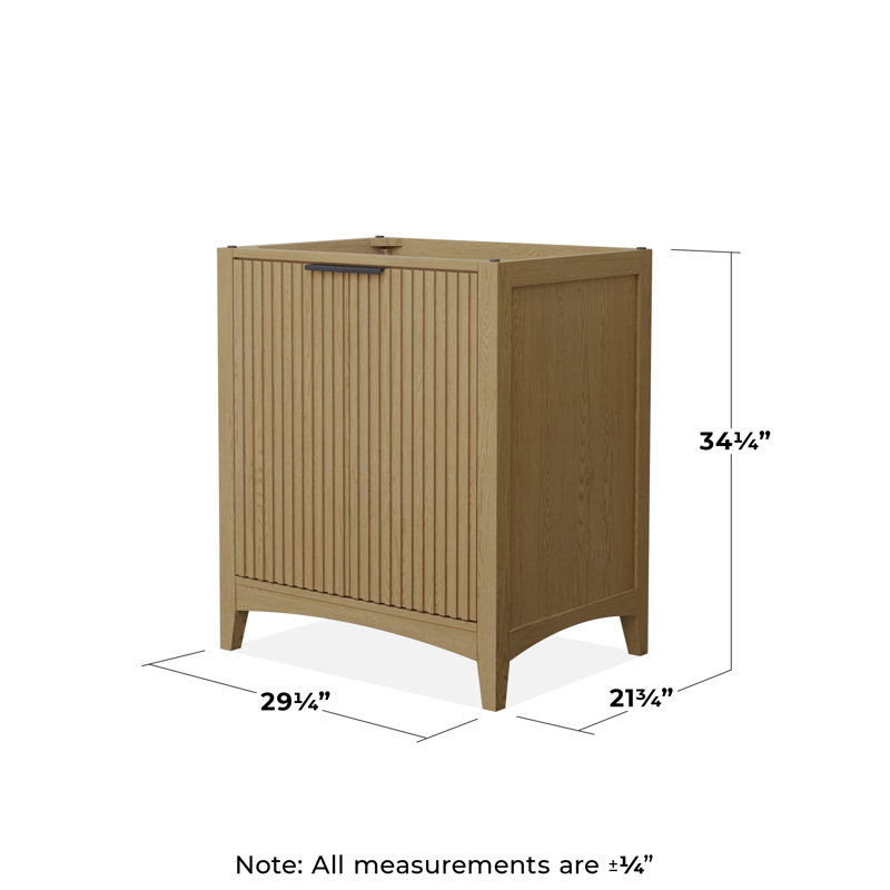 Palmilla 29.25" Freestanding Single Bathroom Vanity Base Only, Beige, Matte Black