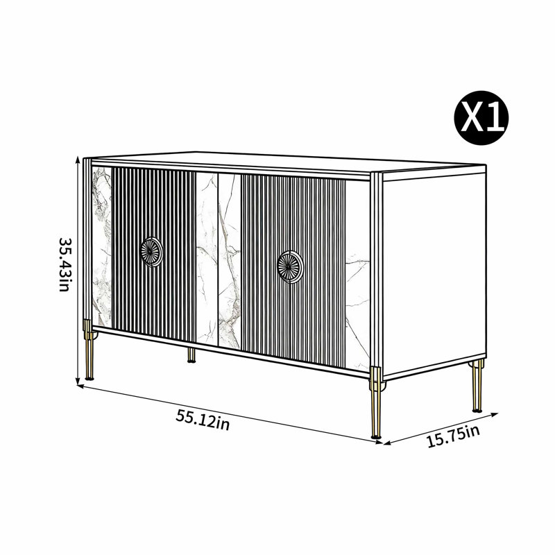Beckman, H 35,43 po x l 55,12 po x P 15,75 po, Vert