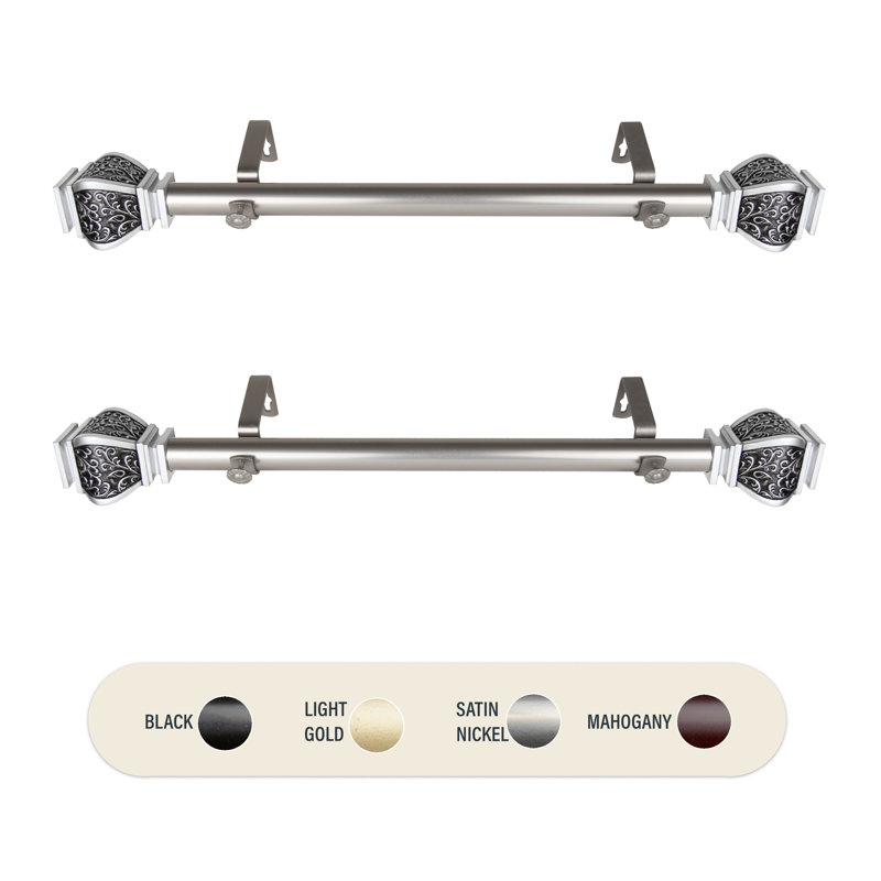 Tringle à rideaux simple Allegro Margot, Nickel satiné
