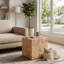 Table basse carrée en bois aggloméré de style naturel-126913357