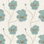 Flourish - Sunbleached Teal Floral Wallpaper by Natalie Papier