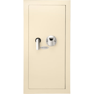 Biometric Wall Safe - 0.82 Cubic Ft Beige, Convenient Interior With Locking Compartment And Led Beige Ft, Secure Storage Option Mounting Hardware