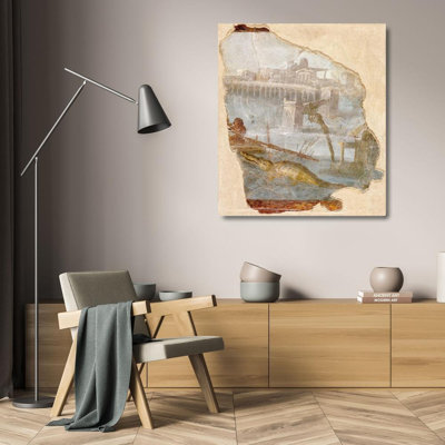 Inconnu, œuvre d'art sur toile tendue de la galerie d'art romain du 1er siècle: Fragment de fresque avec paysage nilotique