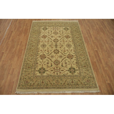 Tapis oriental élégant à motif floral Oushak 6 x 9