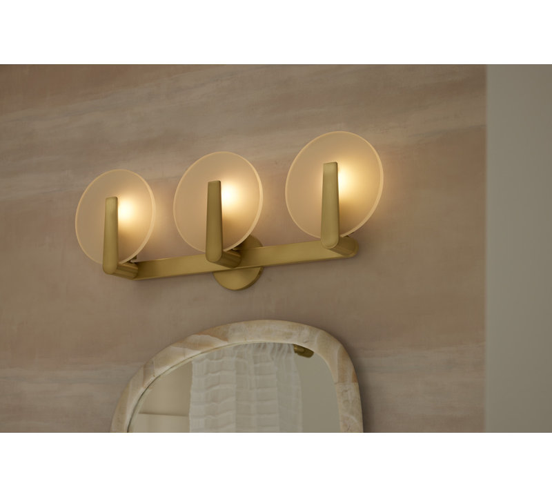 Hint Three-Light Sconce, Brushed Brass