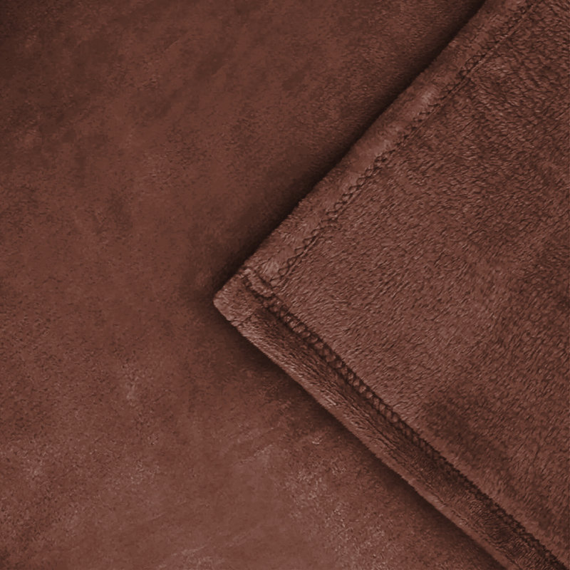 Jyon Soft Touch Mink Faux Fur Throw/Blanket, Coffee, Super King