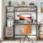 55 Inches Grey Computer Desk With Hutch, 2 Drawers & Open Shelves-2072386355