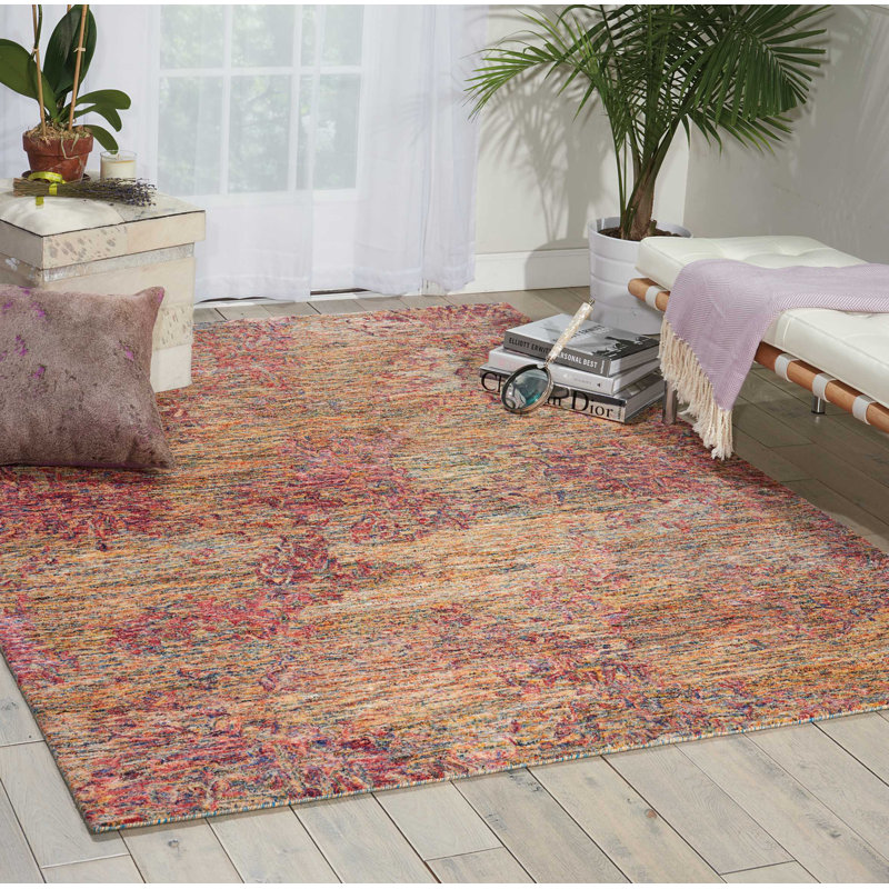 Nyssa Viscose Abstract Indoor Rug, Rectangle 3'9" x 5'9"