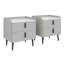 Ensemble de 2 tables de chevet modernes avec plateau en marbre et 2 tiroirs-667622997