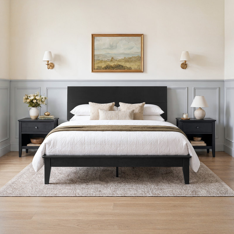 Lit plateforme Lexi, Grand lit, Noir
