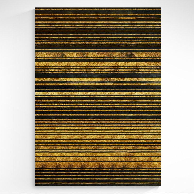Abstract Gold Lines - Wall Art - Canvas Framed Print (16 x 24in / 41 x 61cm)