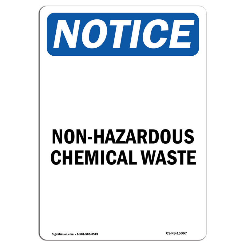 Panneau de déchets chimiques non dangereux