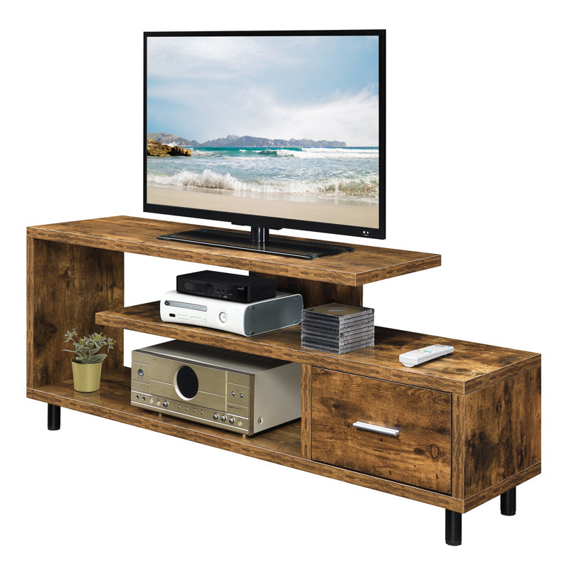 Meuble télé pour téléviseur de 60 po ou moins Edwin, Bois de grange, Bois massif