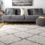 Tapis à motif de treillis pour le salon, la chambre à coucher, la salle à manger Mansel, blanc cassé / gris anthracite-1308590838