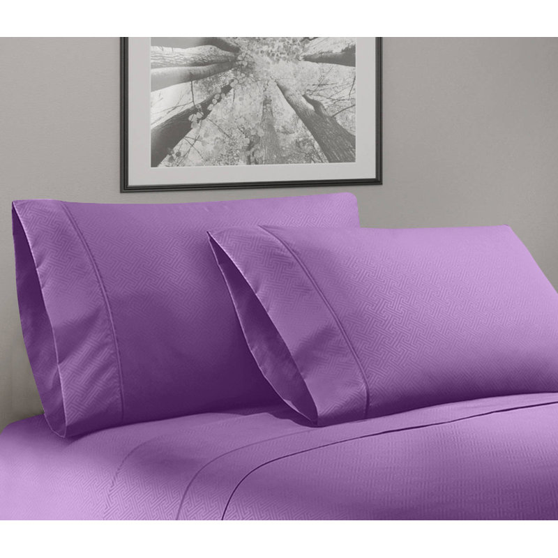 Microfiber Sheet Set, Purple, King Sheet Set + Fitted Sheet + 2 Pillowcases