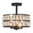 3-Light Crystal Ceiling Light Fixture Semi Flush Mount Chandelier with Drum Shade-966255278