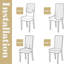 Housse extensible pour chaise de salle à manger, housse de chaise Parsons lavable, ensemble de 6-433002751
