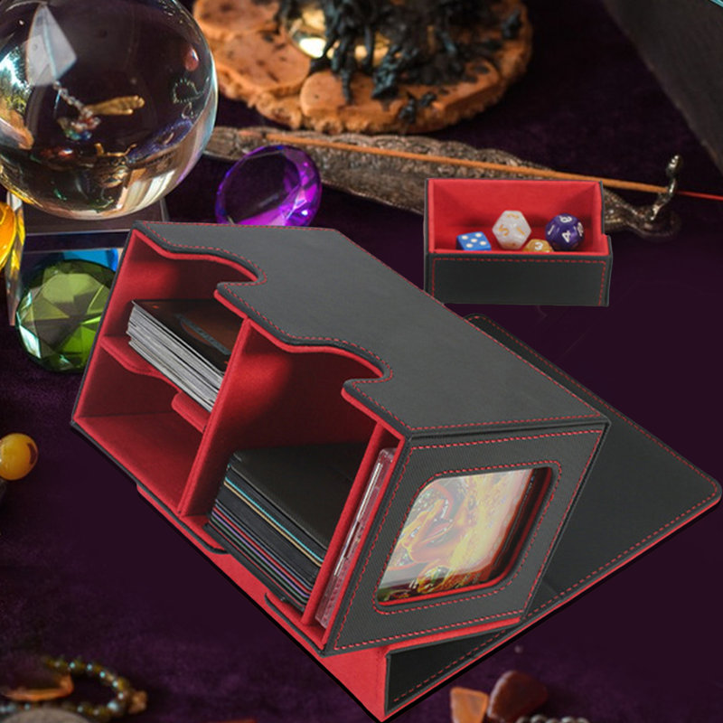 Large Capacity Card Storage Box Shockproof Scratch-Resistant Wide Mouth Design Easy Access Magnetic Closure Deck Box Card Holder